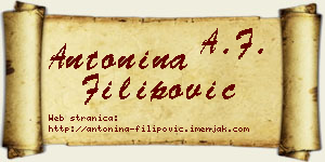 Antonina Filipović vizit kartica